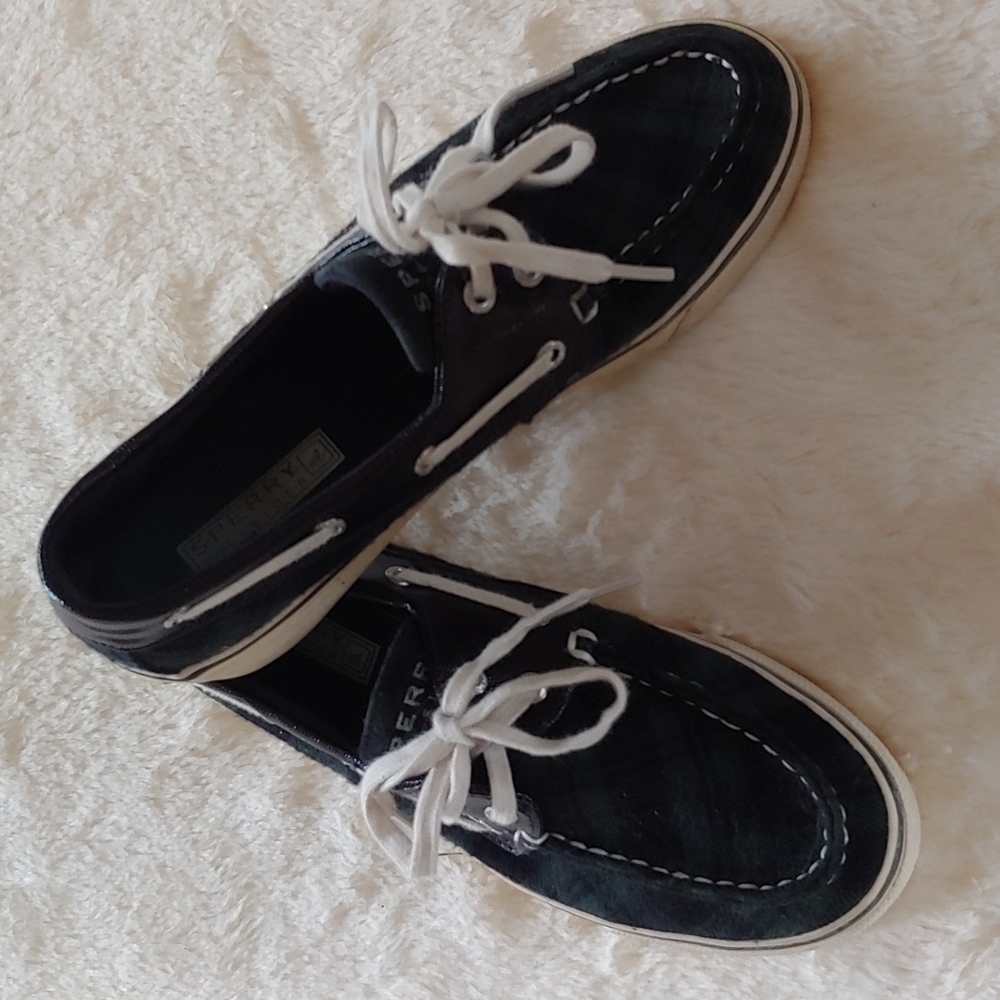 SPERRY TOP-SIDERS PLAID DECK SHOE BOAT SHOE SLIP-ON